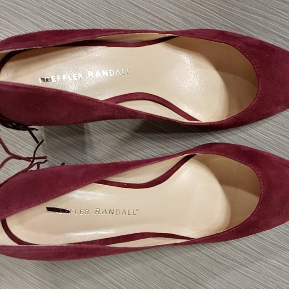 Loeffler Randall Pari Kid-Suede Fringe Dress Pump Maroon, Womens size 6 B - Picture 5 of 7